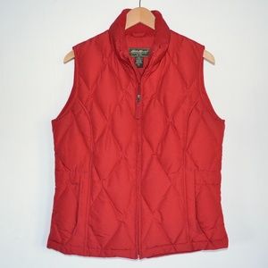 Eddie Bauer premium goose‎ down red vest MT tall